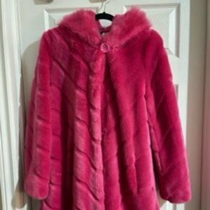 Hot Pink Faux Fur Coat